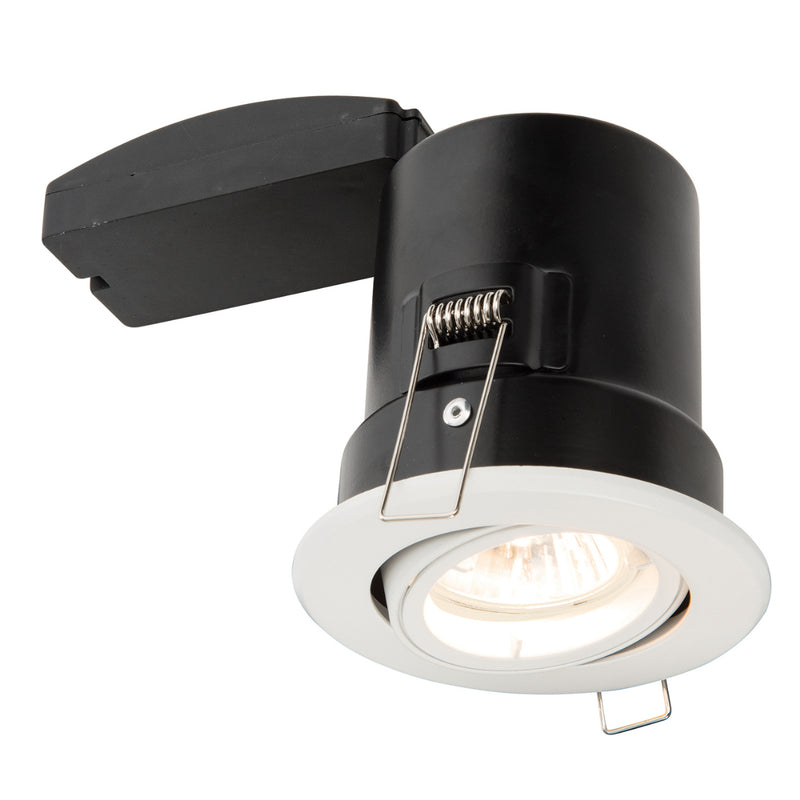 Saxby Lighting 61060 ShieldPLUS Tilt Recessed Downlight Matt White Finish