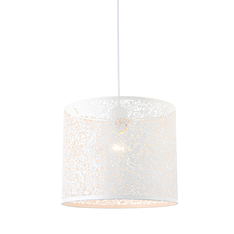 Endon Lighting 61611 Secret Garden Single 30cm Easy Fit Pendant Shade Matt Ivory Finish