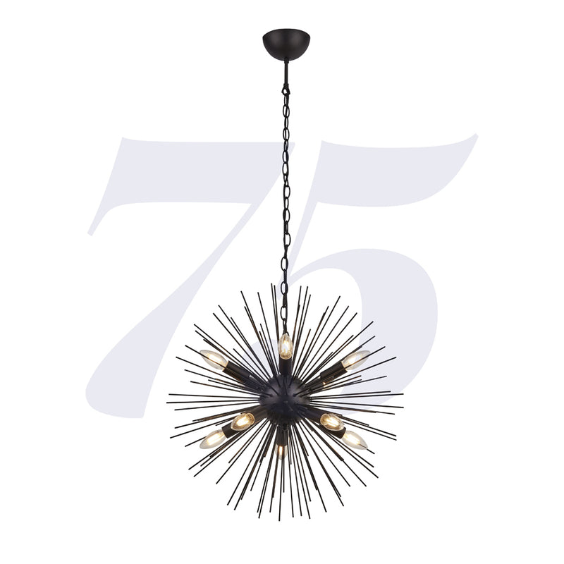 Searchlight Sputnik 10Lt Pendant - Black • 6310-10BK