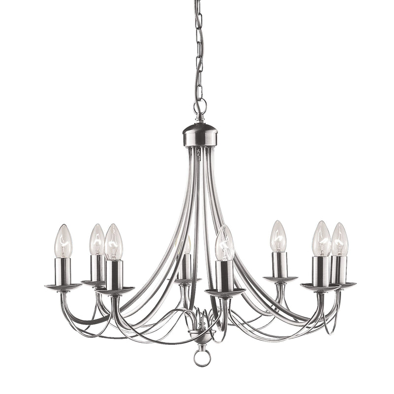 Searchlight Maypole  8Lt Satin Silver Ceiling • 6348-8SS