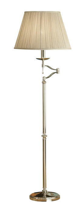 Interiors 1900	63623	Stanford Nickel Swing Arm Floor Lamp & Beige Shade