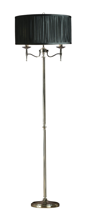 Interiors 1900	63624	Stanford Nickel Floor Lamp & Black Shade