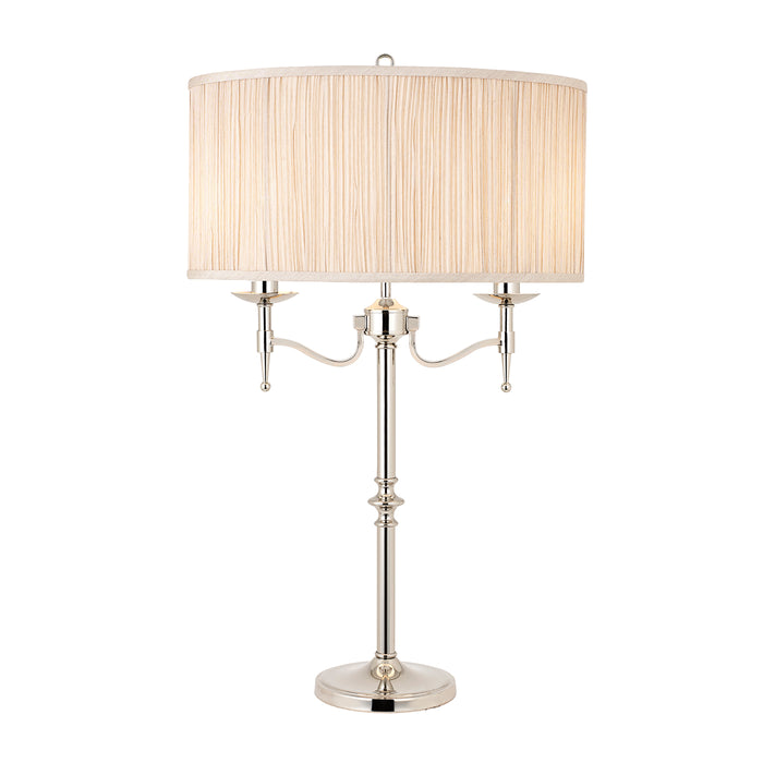 Interiors 1900	63650	Stanford Nickel Table Lamp & Beige Shade