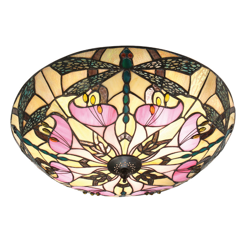 Ashton Large 2 Light Tiffany Flush Ceiling Light