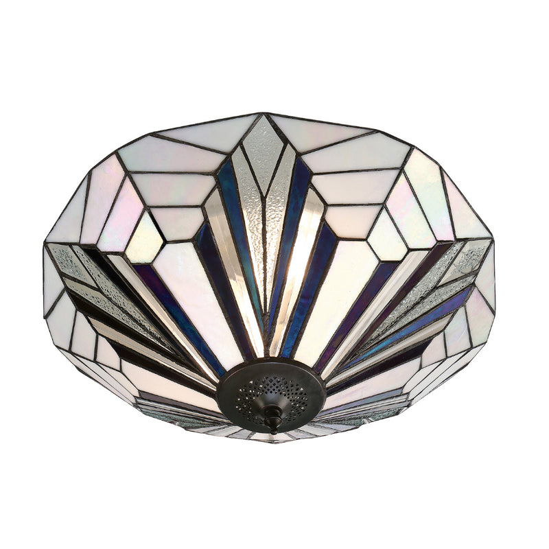 Astoria Large 2 Light Tiffany Flush Ceiling Light