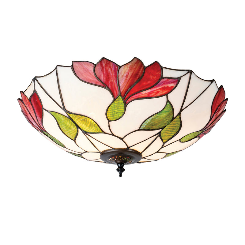 Botanica Large 2 Light Tiffany Flush Ceiling Light