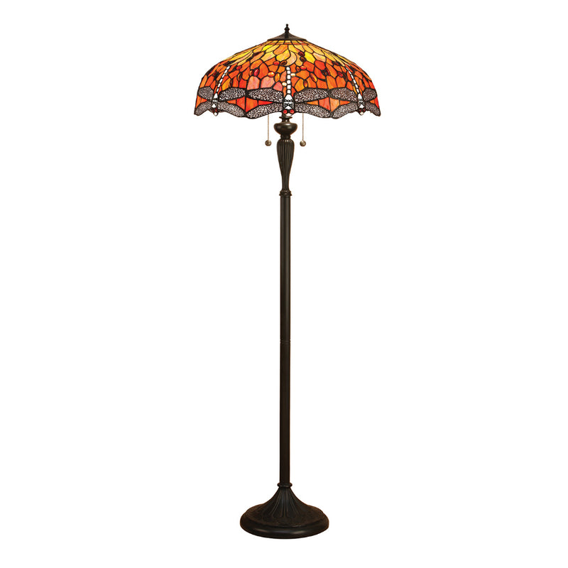 Dragonfly Flame Tiffany Floor Lamp
