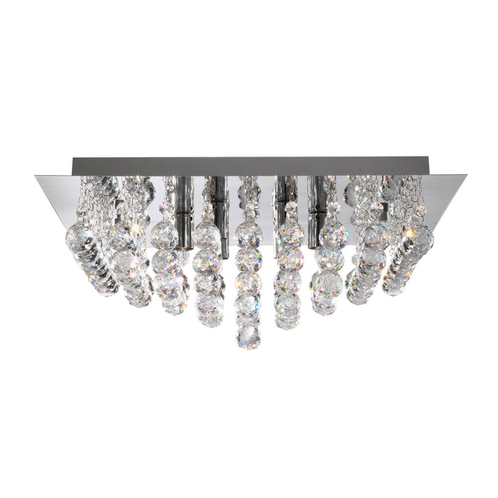 Searchlight Hanna 8Lt Cc Square Flush-Xtal Balls • 6408-8CC