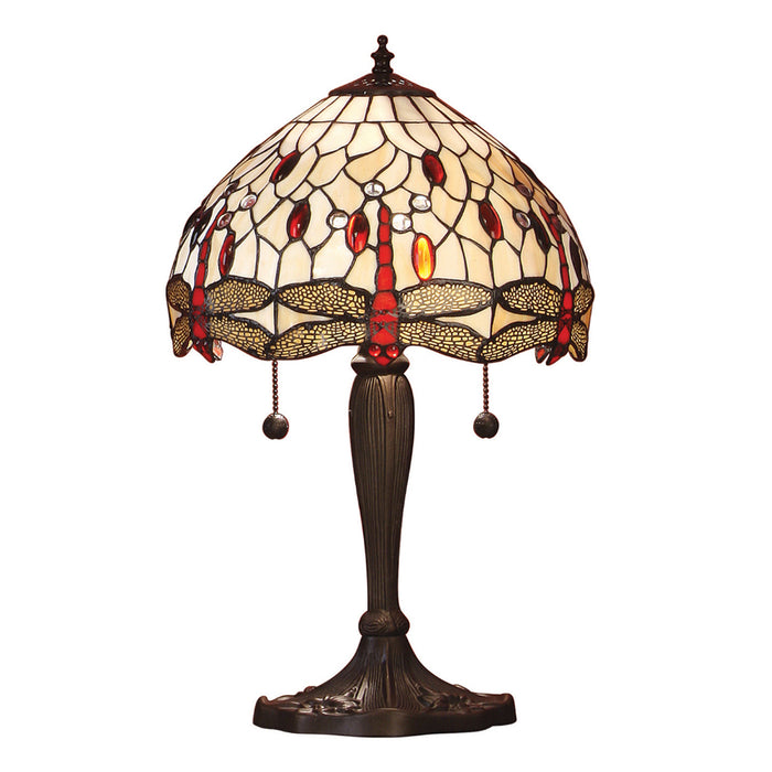 Dragonfly Beige Small Tiffany Table Lamp