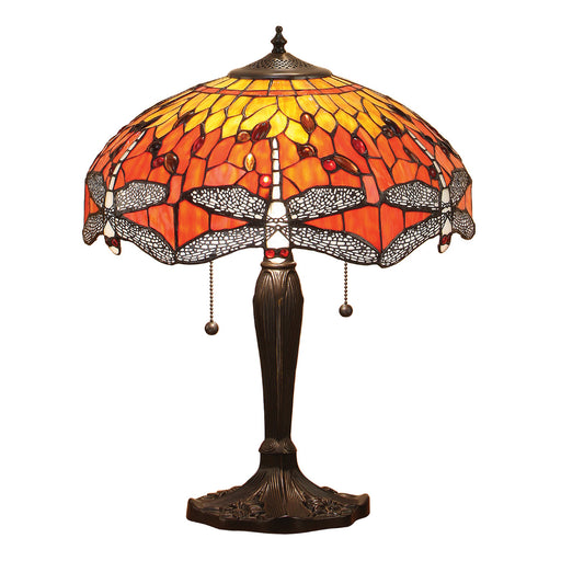 Dragonfly Flame Medium Tiffany Table Lamp