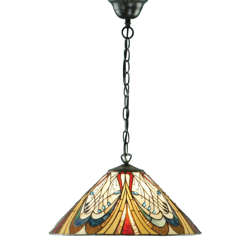 Hector Medium Single Light Tiffany Pendant Ceiling Light