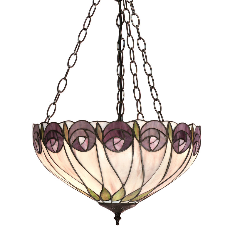 Hutchinson Medium Inverted 3 Light Tiffany Pendant Ceiling Light