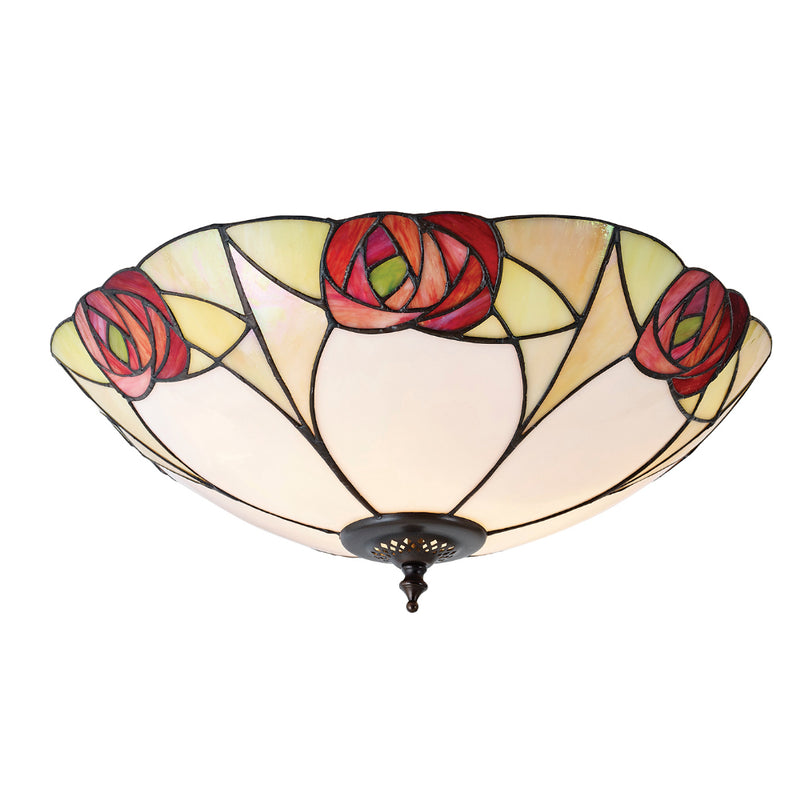 Ingram Large 2 Light Tiffany Flush Ceiling Light
