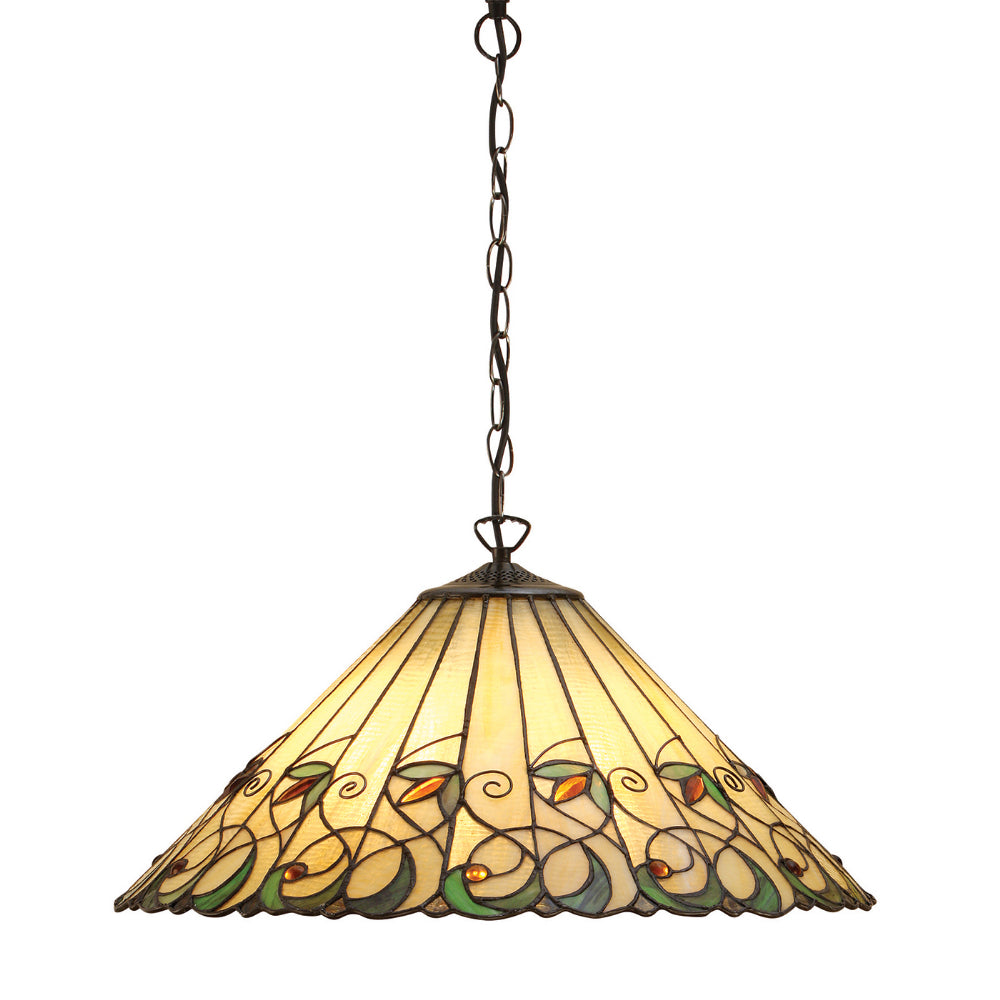 Interiors 1900 64194 Jamelia Large 3 Light Tiffany Pendant Ceiling Lig ...