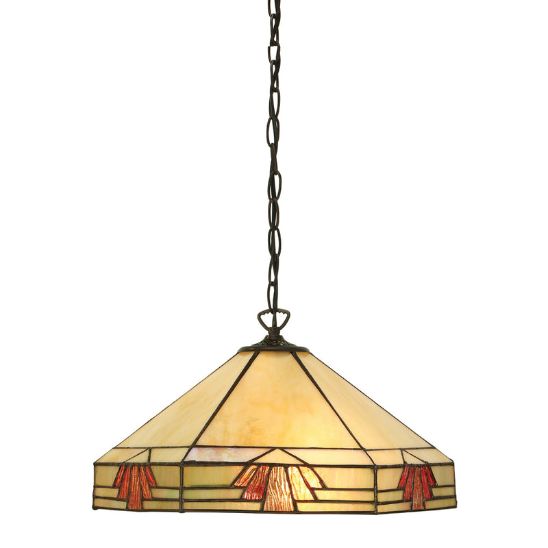 Nevada Medium Single Light Tiffany Pendant Ceiling Light
