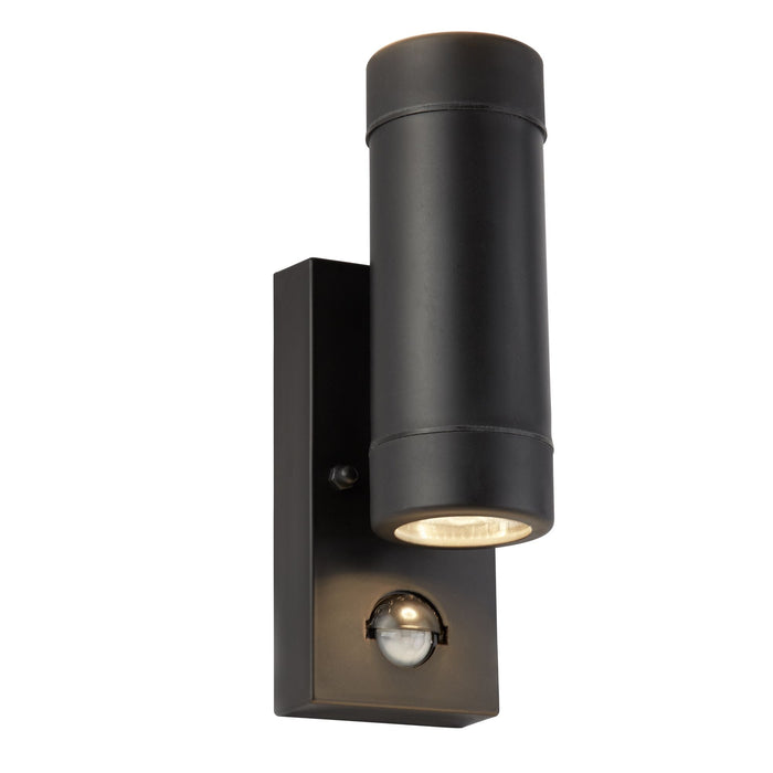 Searchlight Led Outdoor Pir 2Lt Cylinder  Pp Wall Bracket, Black • 6492-2BK