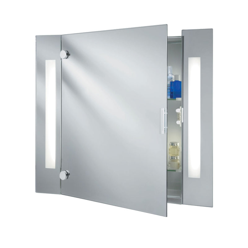 Searchlight Bathroom Mirror Light - Illuminated Mirror Glass Cabinet - 2Lt Shaver Socket • 6560