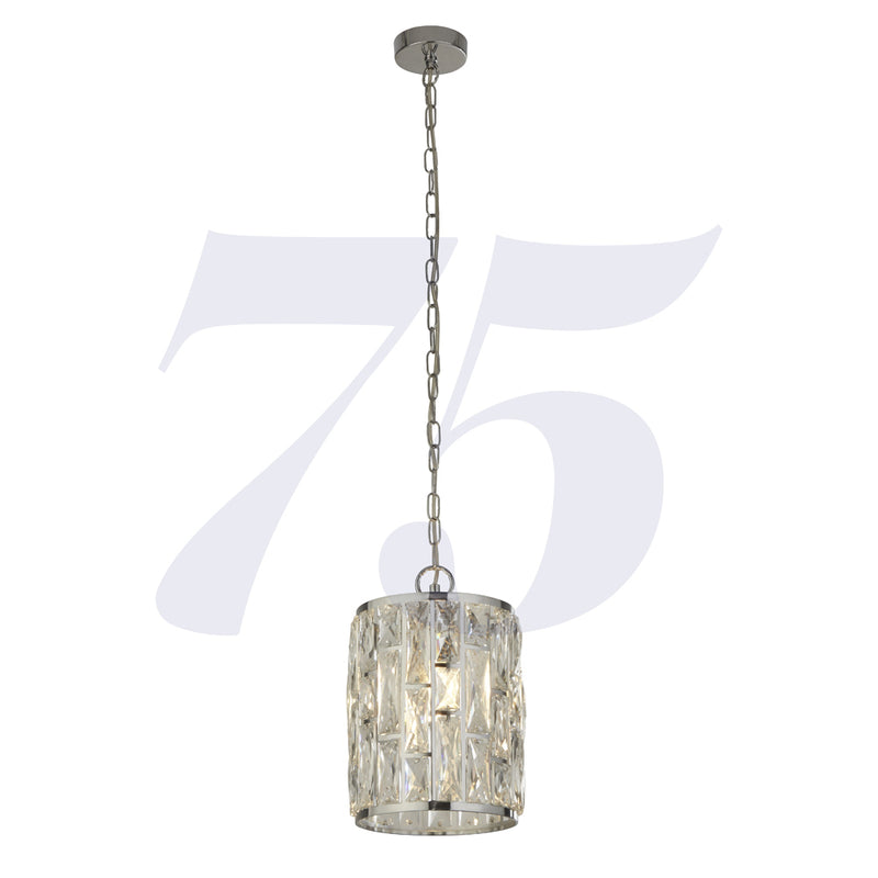Searchlight Bijou 1Lt Chrome Pendant With Crystal Glass • 6581-1CC