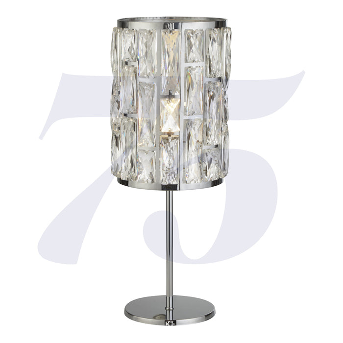 Searchlight Bijou 1Lt Chrome Table Lamp With Crystal Glass • 6584CC