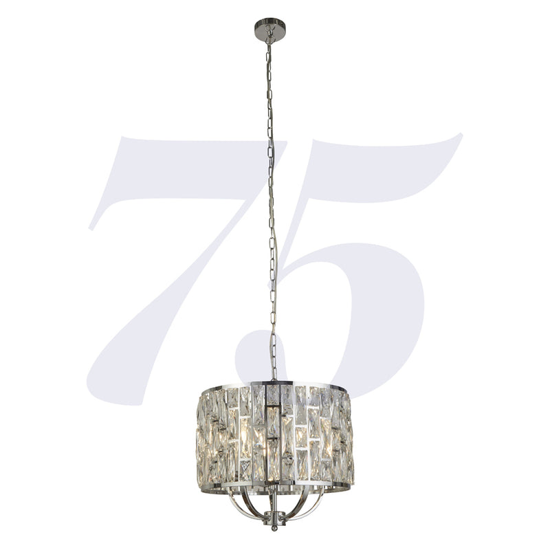 Searchlight Bijou 5Lt Chrome Pendant With Crystal Glass • 6585-5CC