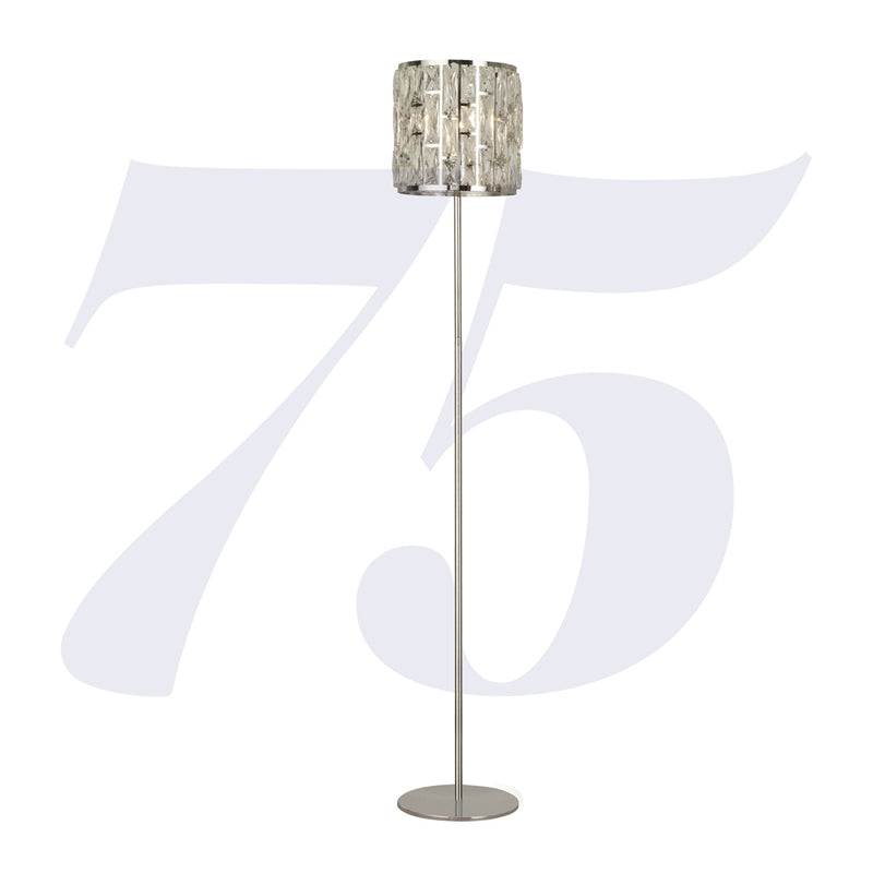 Searchlight Bijou 1Lt Chrome Floor Lamp With Crystal Glass • 6589CC
