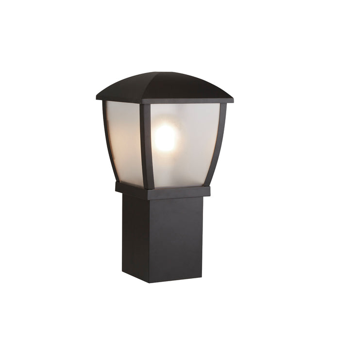 Searchlight Seattle Outdoor Post (450Mm Height) - Black With Clear Frosted Panels • 6591-450