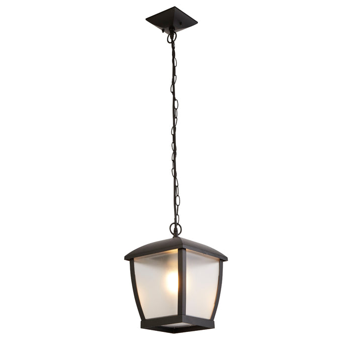 Searchlight Seattle Outdoor Pendant - Black With Clear Frosted Acrylic Panels • 6592BK