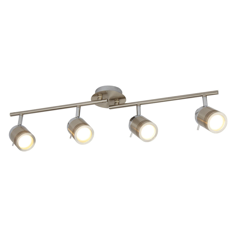 Searchlight Samson 4Lt Ip44 Bathroom Spot Split-Bar, Satin Silver • 6604SS