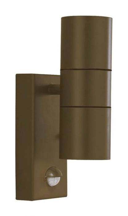 Searchlight Led Outdoor & Porch (Gu10 Led)Wall Lt - 2Lt + Sensor Rust Brown • 7008-2RUS-LED
