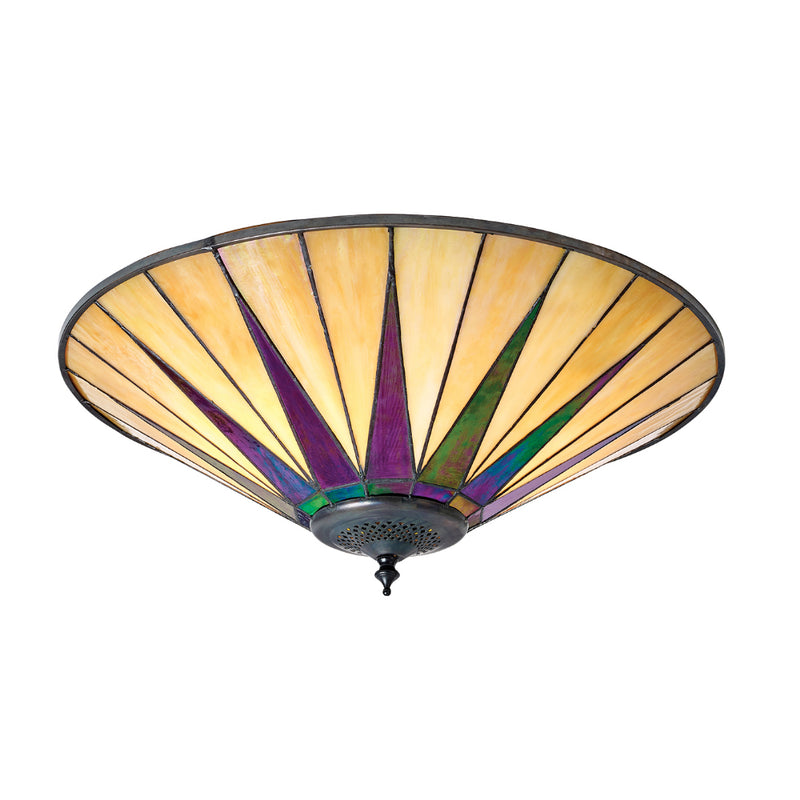 Dark Star Large 2 Light Tiffany Flush Ceiling Light