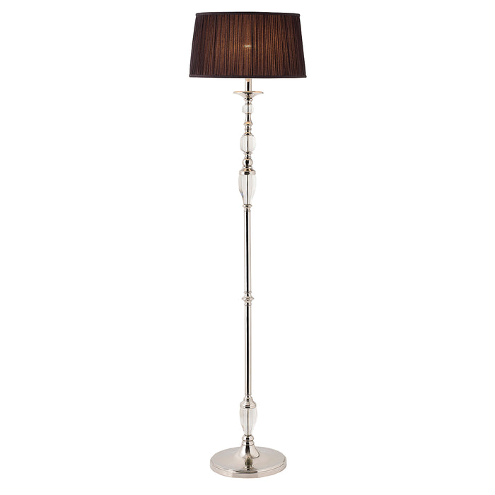 Interiors 1900	70386	Polina Nickel Floor Lamp & Black Shade