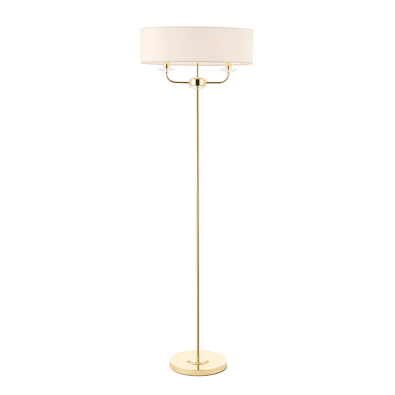 Endon Lighting 70563 Nixon Single 2 Light Floor Lamp Brass Finish