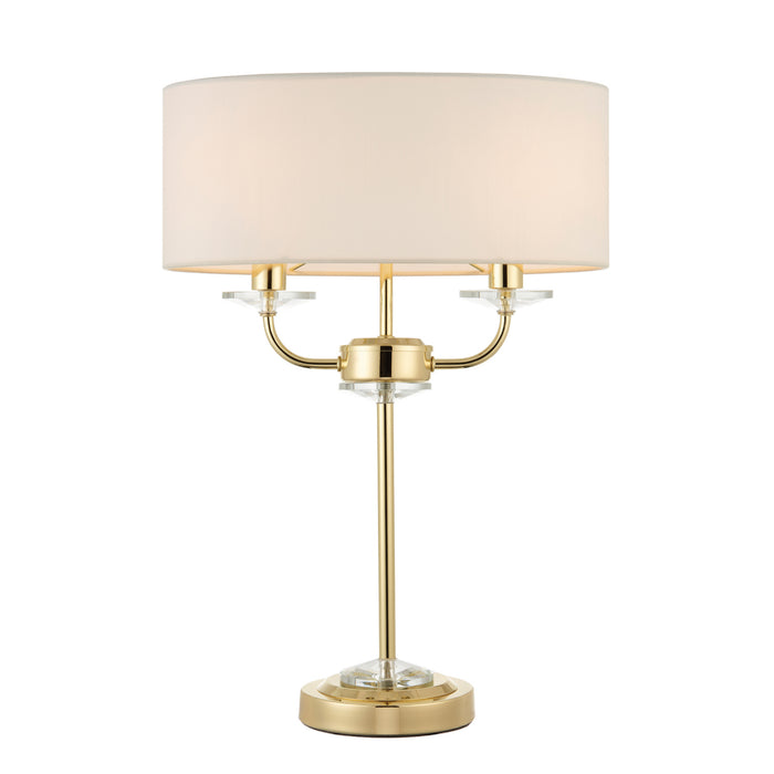 Endon Lighting 70564 Nixon 2 Light Table Lamp Brass Finish