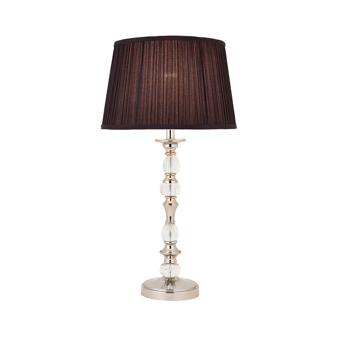 Interiors 1900	70812	Polina Nickel Medium Table Lamp & Black Shade