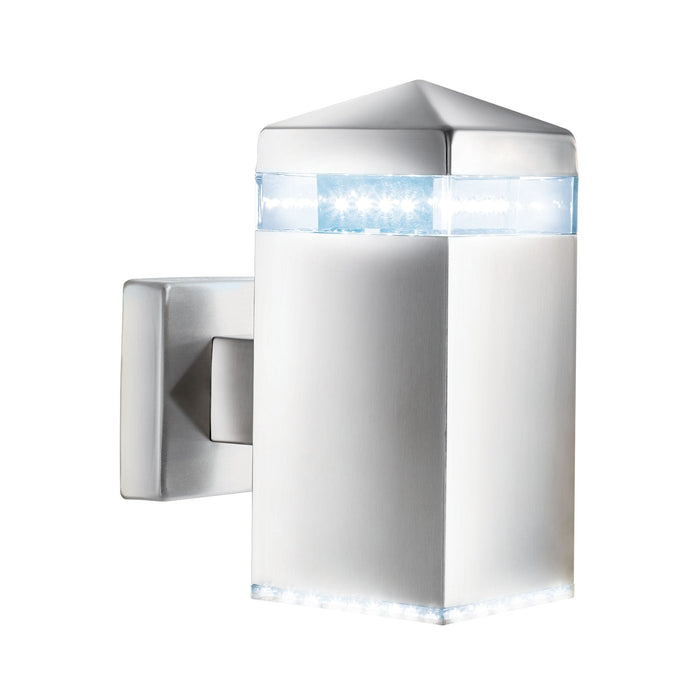 Searchlight India Led Outdoor Wall Light - Satin Silver  Square 32 Leds • 7205