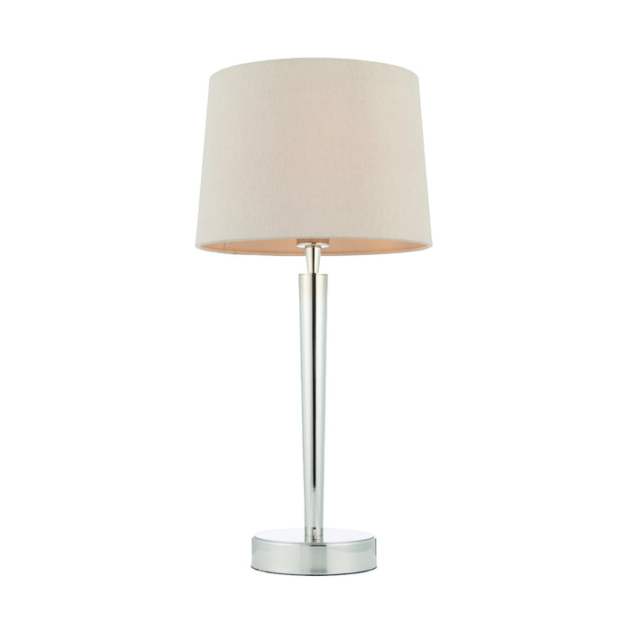 Endon Lighting 72175 Syon Single Light Table Lamp Bright Nickel Finish With USB