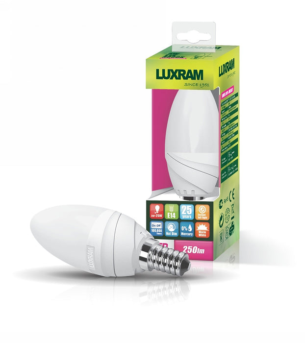 Luxram  Curvodo LED Candle E14 4.5W White 6400K 430lm  • 723201141