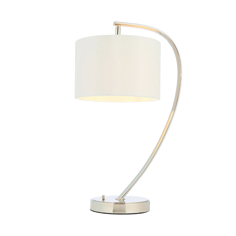 Endon Lighting 72389 Josephine Single Light Table Lamp Bright Nickel Finish