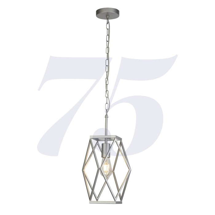 Searchlight Chassis 1Lt Satin Silver Pendant • 7331-1SS