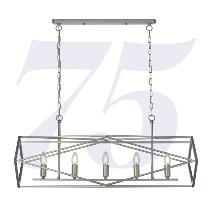 Searchlight Chassis 5Lt Satin Silver Pendant • 7335-5SS