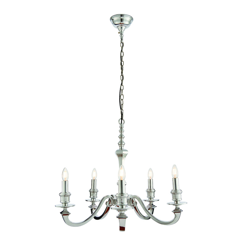 Endon Lighting 73598 Finsbury 5 Light Polished Aluminium Chandelier