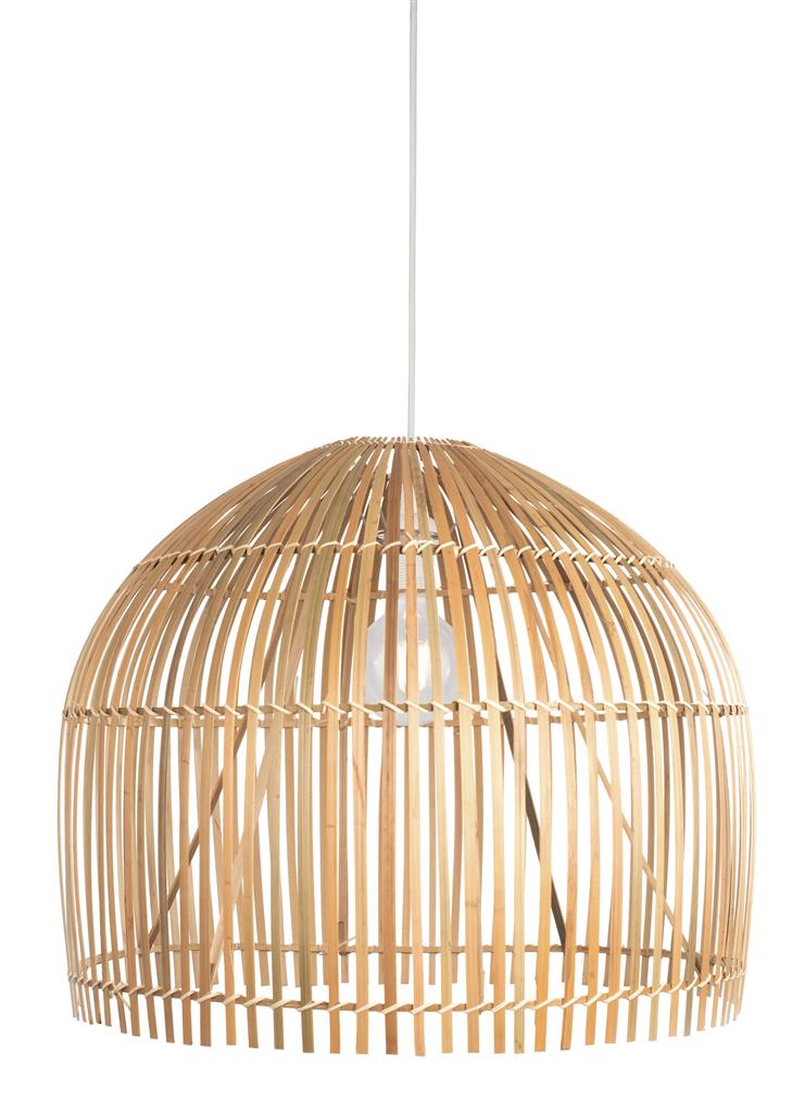Searchlight Bali 1Lt Pendant,  Bamboo Shade With Black Suspension • 7400CW