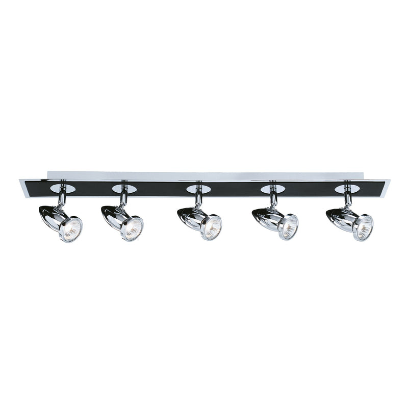 Searchlight Comet 5Lt Bar Spot Matt Blk/Chrome Gu10 • 7495
