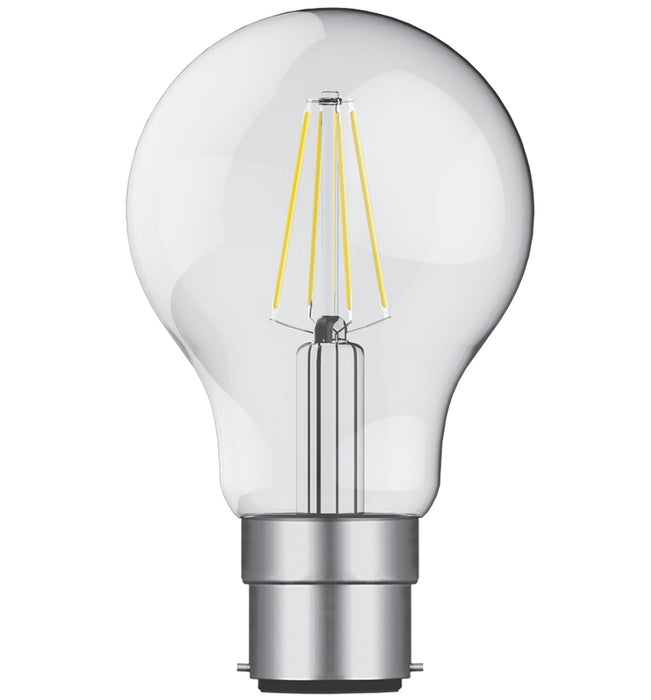 Luxram Value Classic LED GLS B22d Dimmable 4W Warm White 2700K, 470lm, Clear Finish • 763113233