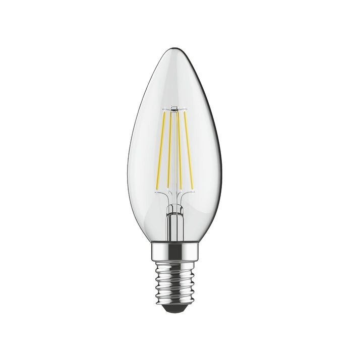 Luxram Value Classic LED Candle E14 Dimmable 4W 2700K Warm White, 400lm, Clear Finish • 763411233