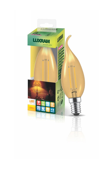 Luxram Value Vintage LED Candle Tip E14 4W 2200K, 330lm, Gold Glass  • 763423133