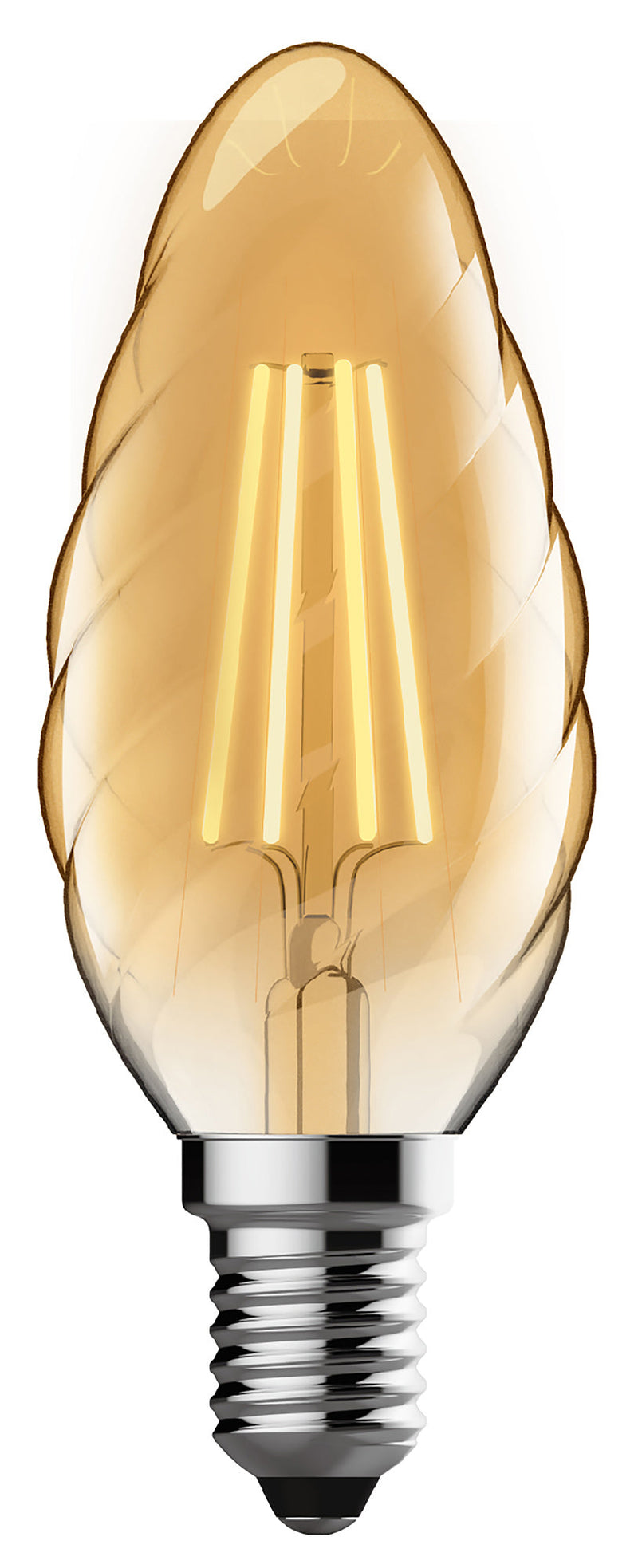Luxram Value Vintage LED Candle Twisted E14 4W 2200K, 330lm, Gold Glass  • 763425133