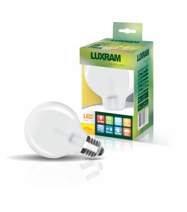 Luxram Value Classic LED Globe 80mm E27 8W 1055lm Warm White 2700K Colour-Box (Frosted)  • 763636163