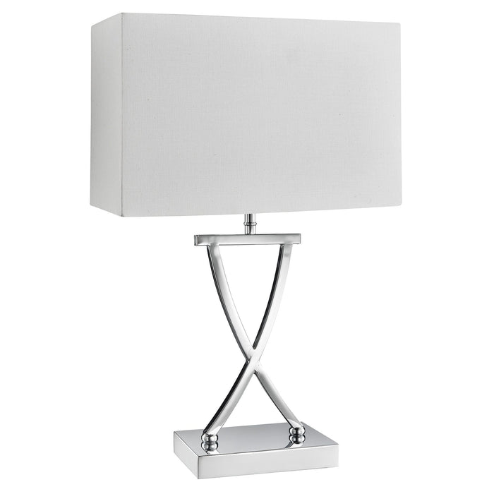 Searchlight Club Table Lamp, Chrome, White Rectangle Shade • 7923CC