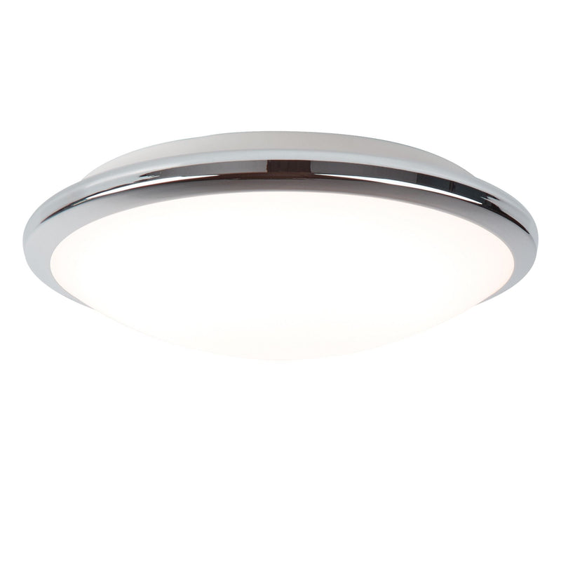 Searchlight Knutsford Bathroom Flush Led Ip44 , Chrome Trim, Frosted Glass Shade - Dia 30Cm • 7938-30CC